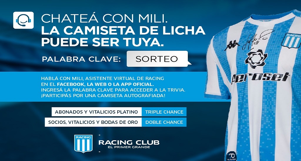 La camiseta autografiada por Licha puede ser tuya | Racing Club - Sitio  Oficial